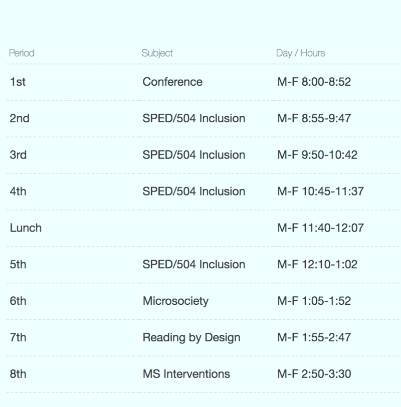 Schedule
